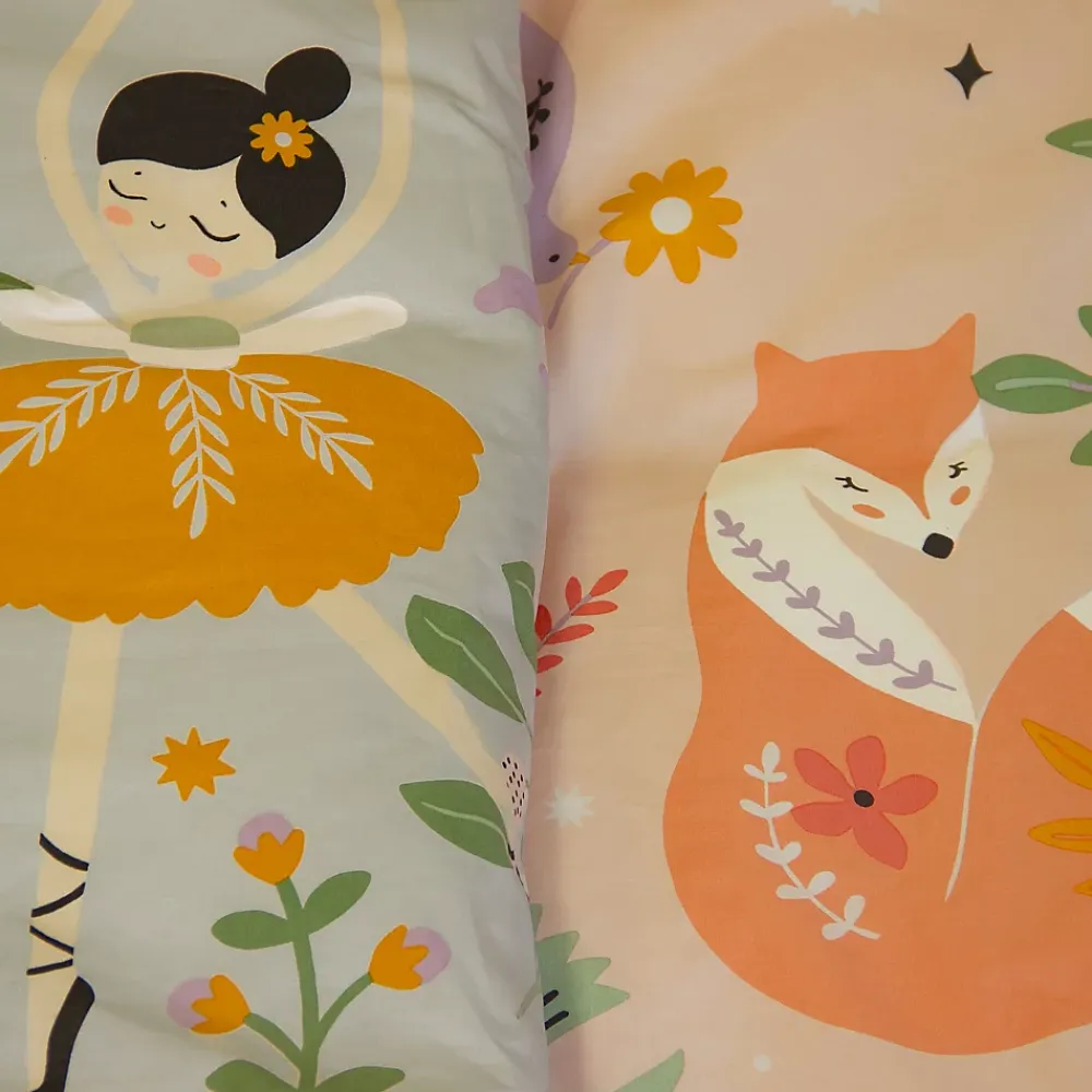 Côté Déco Parure de lit enfant Licorne - 140x200 cm + 1 taie - Coton 57 fils,cm² - 140x200cm - Rose* Housse De Couette