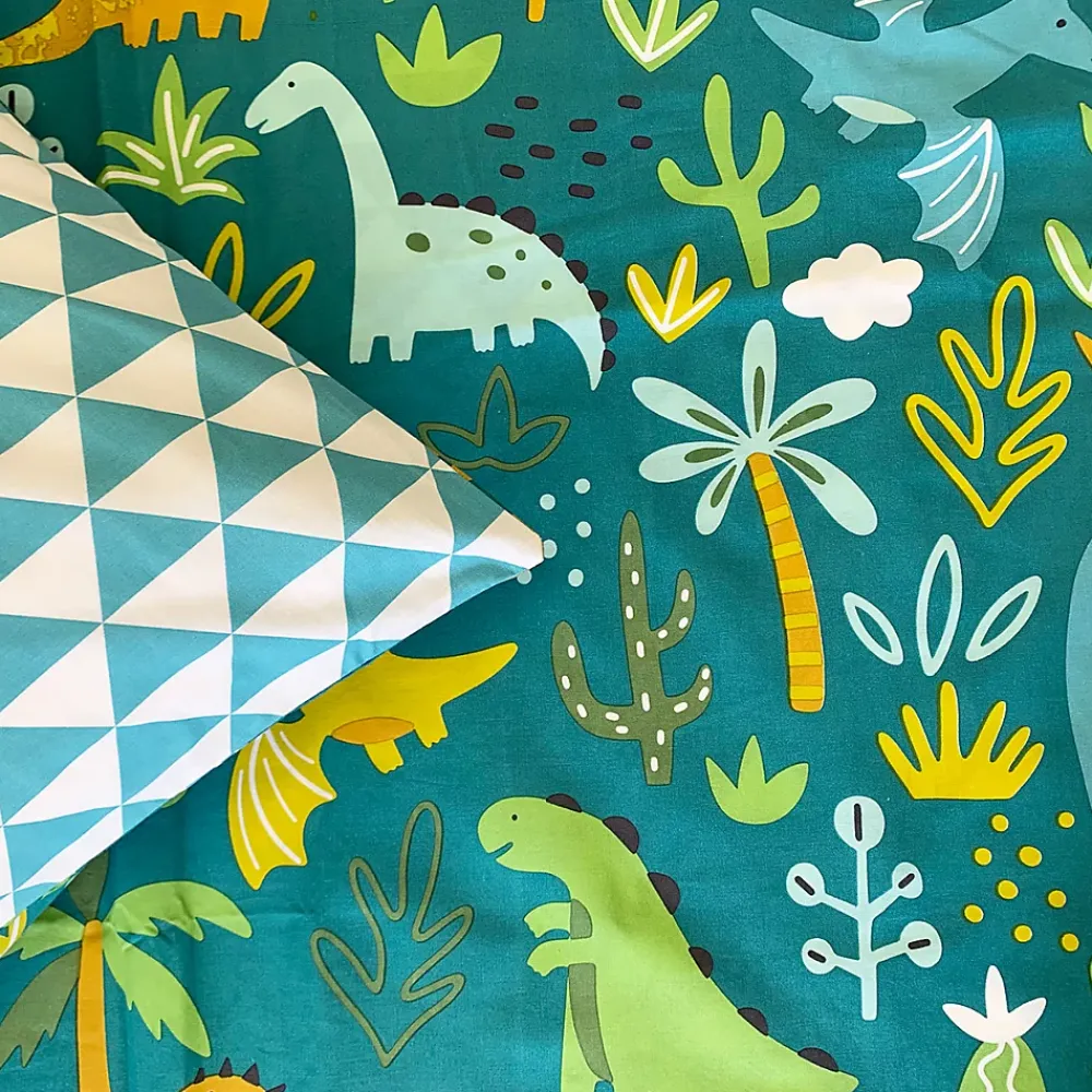Future Home Parure de lit enfant réversible imprimé Dinosaure 140x200cm* Parure De Lit