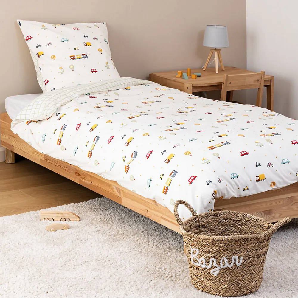 Parure de lit enfant réversible voitures - 100% coton 57 fils/cm²>Atmosphera Hot