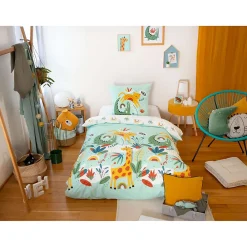 Parure de lit enfant Safari - 100% coton adouci 57 fils><noscript><img width=