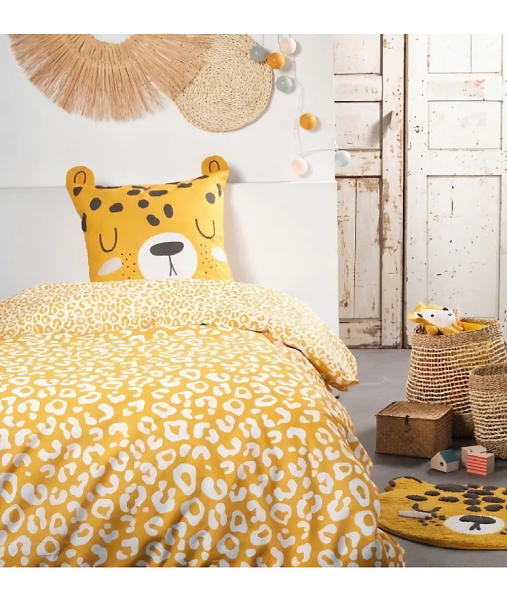 Todays Tools Parure de lit enfant TODAY Funny - 140x200 cm - 100% Coton - imprimé léopard* Parure De Lit