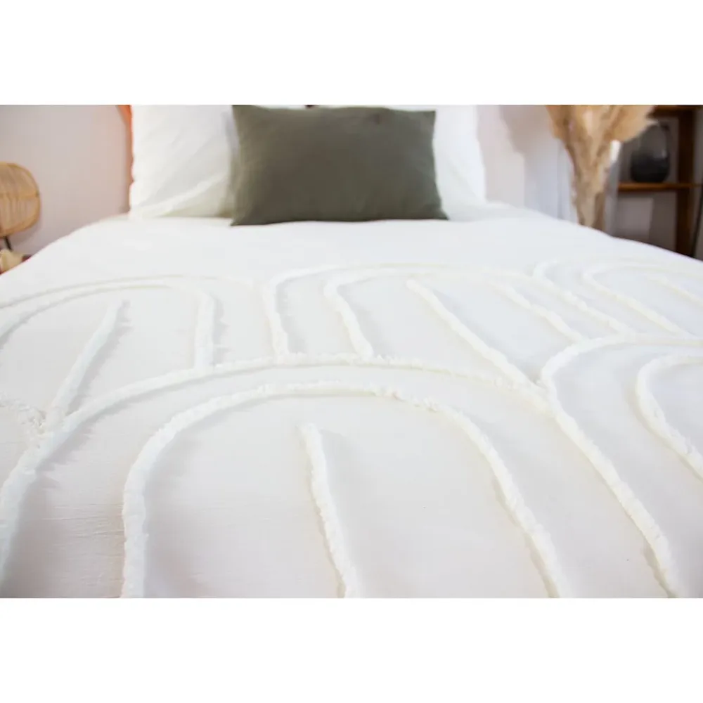 Côté Déco Parure de lit finition tufté - 100% coton lavé 52 fils/cm²* Parure De Lit