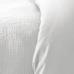 Housse De Rêve Parure de lit housse de couette avec taie d'oreiller 100% gaze de coton blanc taille 140x200 cm* Parure De Lit