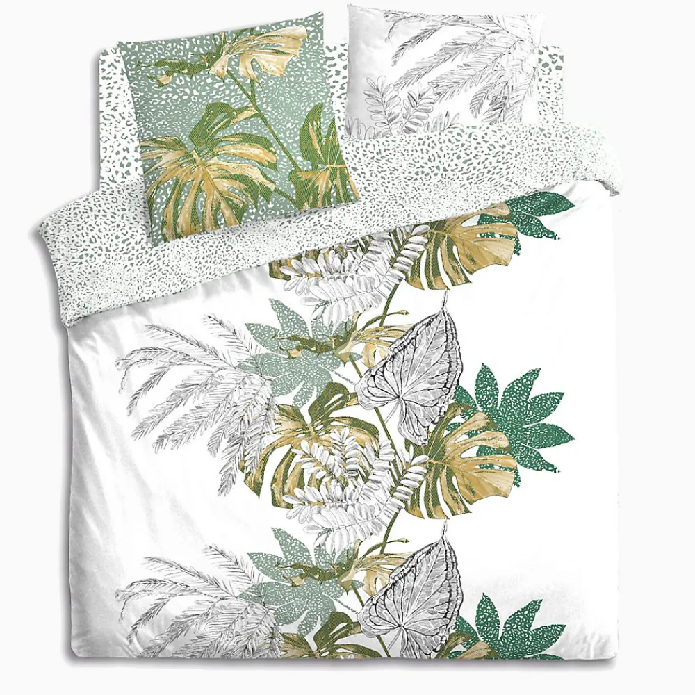 Atmosphera Parure de Lit imprimé Monstera en 240 x 220* Parure De Lit