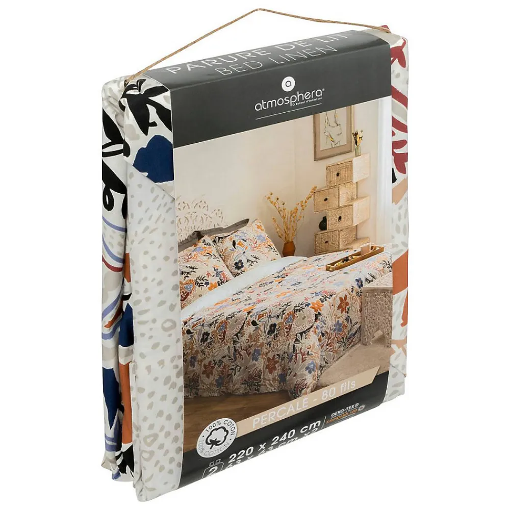 Parure de lit imprimée Alesio - percale - 240x220 cm - Atmosphera>Atmosphera Créateur D'Intérieur Hot