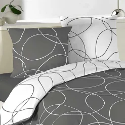 Parure de lit imprimée "Cercles" (140x200 cm - Gris Galet)>Douceur D'Intérieur Outlet