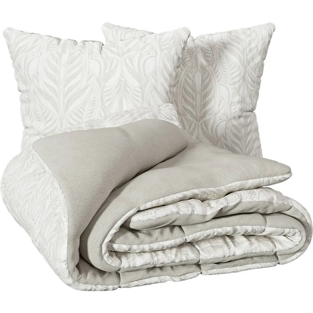 Parure de lit imprimée Nalh 240x220cm beige lin - Atmosphera>Atmosphera Créateur D'Intérieur Clearance