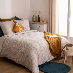 Atmosphera Créateur D'Intérieur Parure de lit imprimée Nalh 260x240cm beige lin - Atmosphera* Parure De Lit