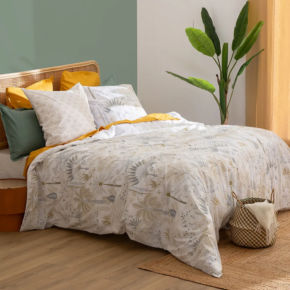 Parure de lit imprimée Sonie blanc 240x220cm - Atmosphera>Atmosphera Créateur D'Intérieur Discount