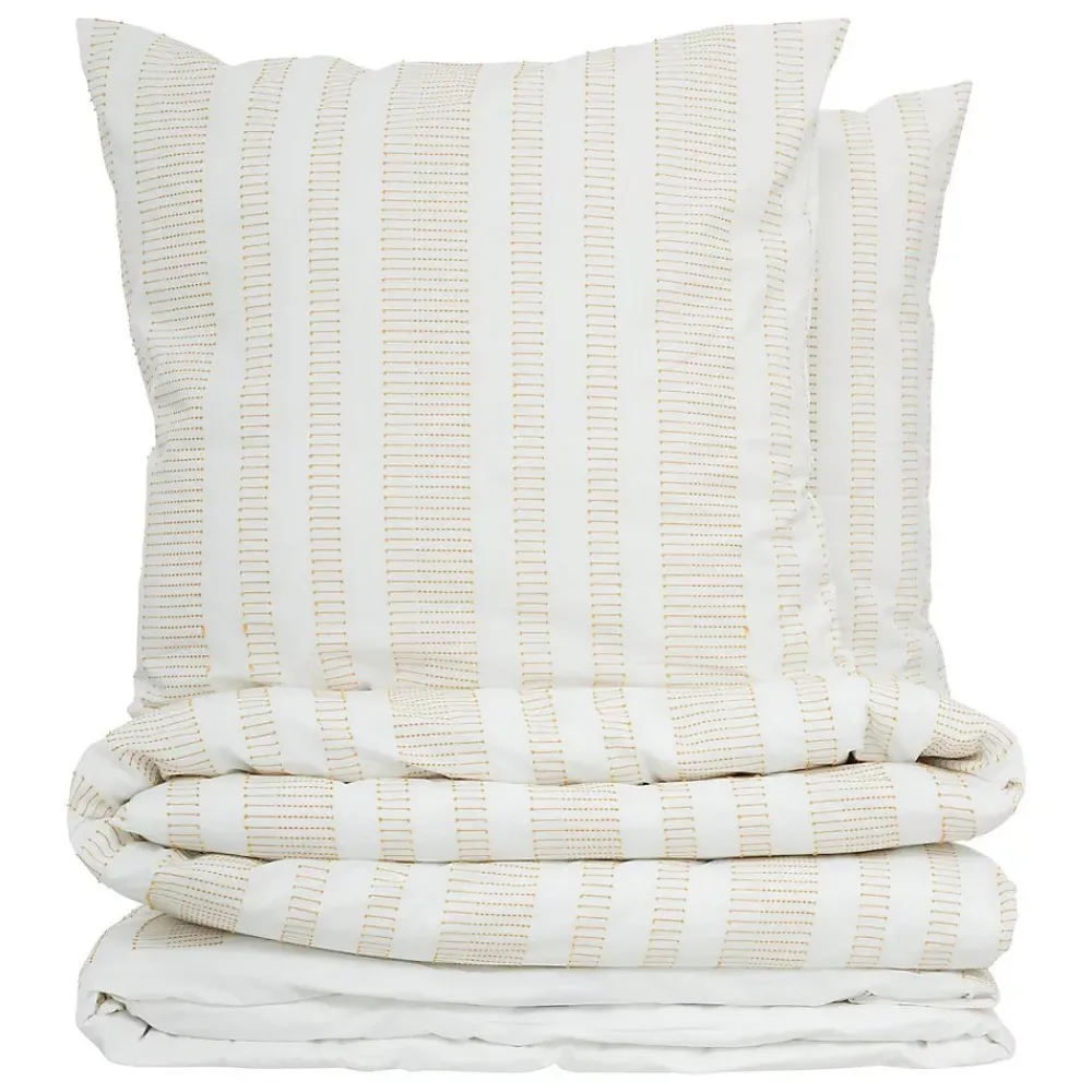 Atmosphera Créateur D'Intérieur Parure de lit Isao coton blanc/jaune 240x220cm - Atmosphera* Boutis, Couvre-Lit, Édredon