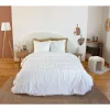 Parure de lit JAJA - 240x220 cm - Coton BCI lavé tufté - 52 fils,cm² - Blanc - 220x240cm - Blanc>Côté Déco Outlet