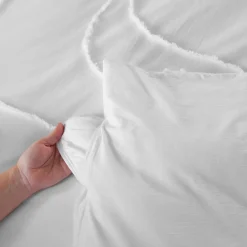 Parure de lit JAJA - 240x220 cm - Coton BCI lavé tufté - 52 fils,cm² - Blanc - 220x240cm - Blanc>Côté Déco Outlet
