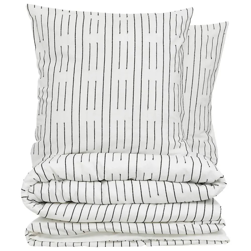 Atmosphera Créateur D'Intérieur Parure de lit Kain coton blanc/noir 260x240cm - Atmosphera* Boutis, Couvre-Lit, Édredon