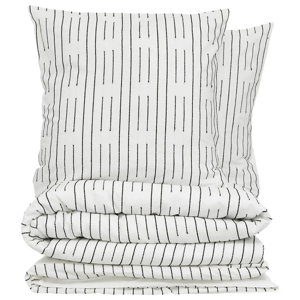 Parure de lit Kain coton blanc/noir 240x220cm - Atmosphera>Atmosphera Créateur D'Intérieur New
