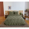 Côté Déco Parure de lit KAYL - 240x220 cm - Coton BCI lavé tufté - 52 fils,cm² - Kaki - 220x240cm - Vert kaki* Housse De Couette