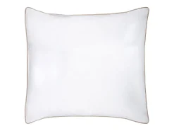 Parure de lit percale de coton 80 fils/cm² - Housse de couette 220 x 240 cm + 2 taies d'oreiller 63 x 63 cm - Blanc passepoil><noscript><img width=