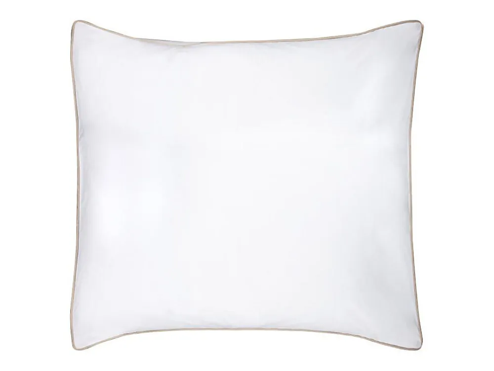 Parure de lit percale de coton 80 fils/cm² - Housse de couette 220 x 240 cm + 2 taies d'oreiller 63 x 63 cm - Blanc passepoil>Vente-unique Online
