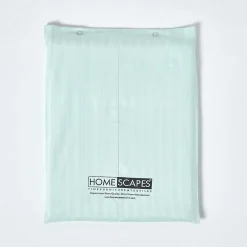 Homescapes Parure de lit satin rayé en coton égyptien 330 fils bleu, 230x220cm -* Parure De Lit