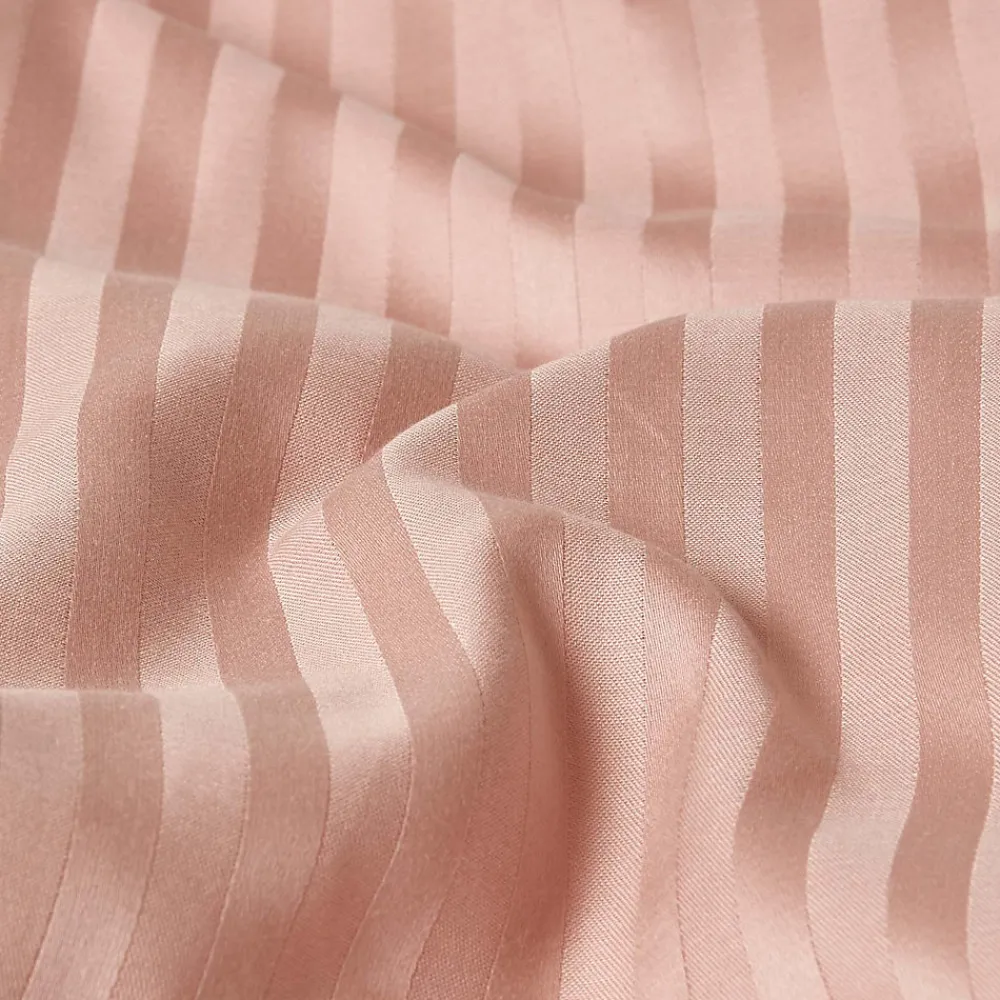 Parure de lit satin rayé en coton égyptien 330 fils taupe, 230x220cm ->Homescapes Discount