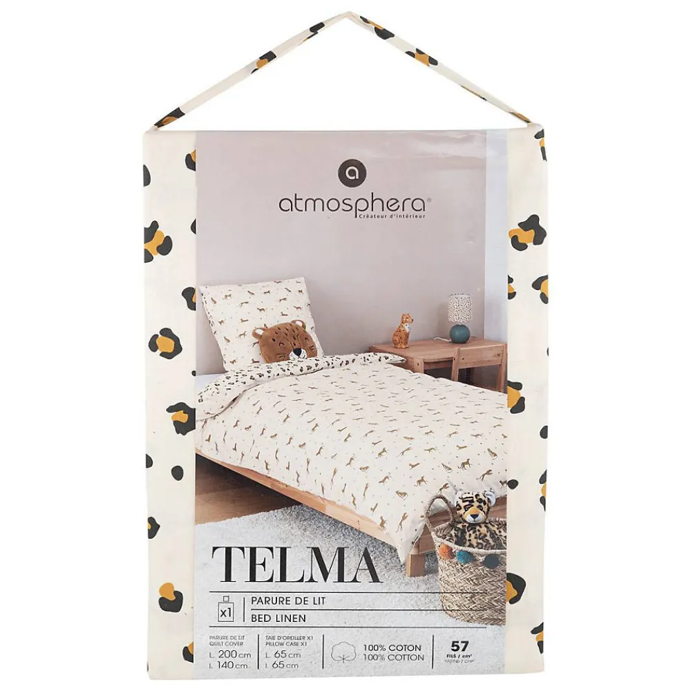 Parure de lit Telma motif léopard 140x200cm - Atmosphera>Atmosphera Créateur D'Intérieur