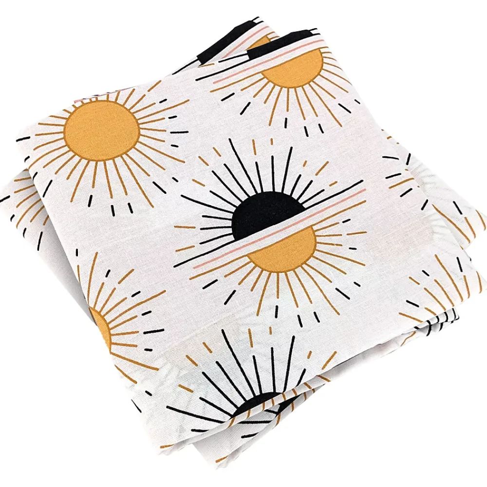 Linnea Parure de lit TERRAMEA 260x240 cm pur coton blanc motifs solaires 3 pièces* Parure De Lit