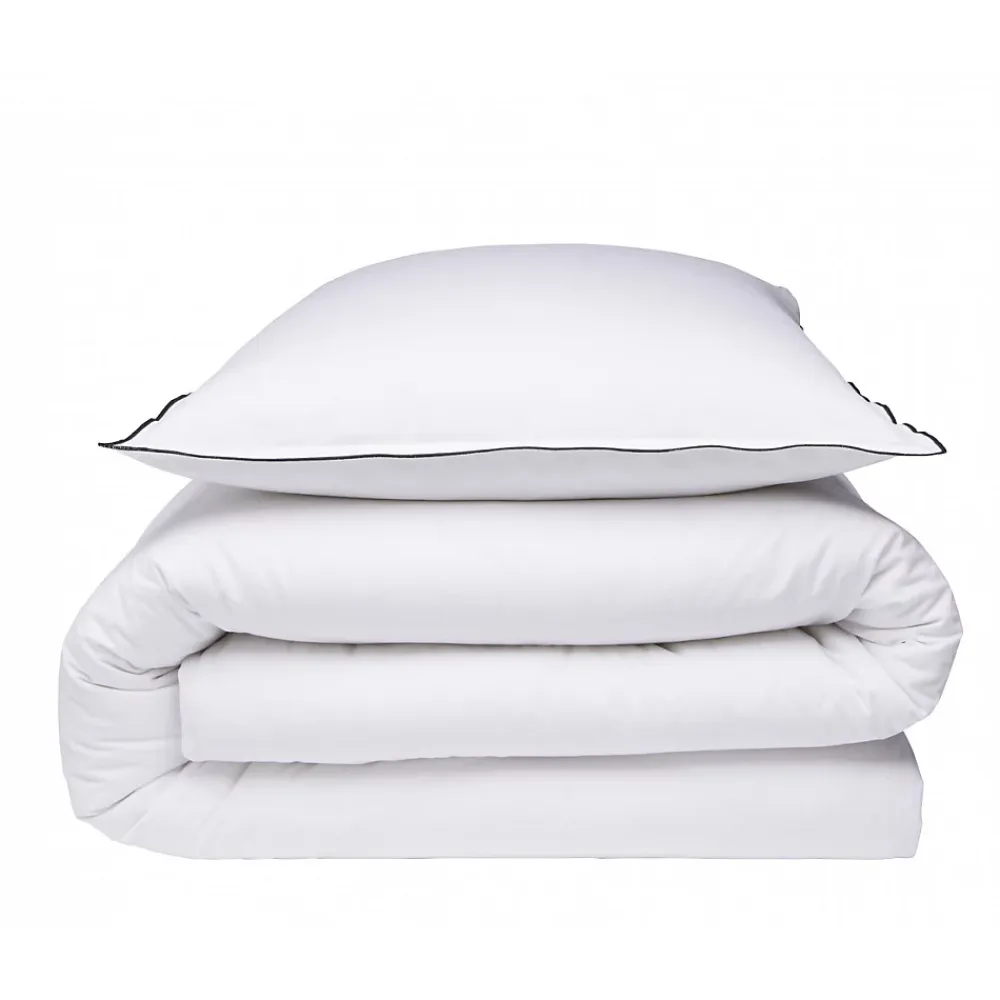 Future Home Parure de lit unie en coton finition bourdon 240x220cm* Parure De Lit