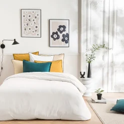 Parure de lit unie en coton finition bourdon 260x240cm>Future Home