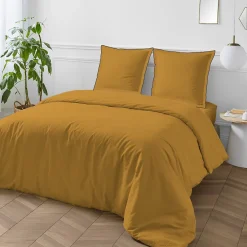 Future Home Parure de lit unie en coton finition bourdon 260x240cm* Parure De Lit
