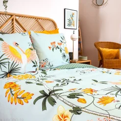 Parure de lit 260x240 cm coton KUSMI bleu><noscript><img width=