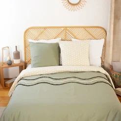 Parure de lit 260x240 cm coton BCI adouci LINEA Vert 3 pièces>Linnea Sale