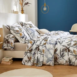 Parure de lit 280x240 cm coton PÉNÉLOPE Beige Silice 3 pièces>Linnea New