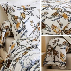 Parure de lit 240x220 cm coton PÉNÉLOPE Beige Silice 3 pièces><noscript><img width=