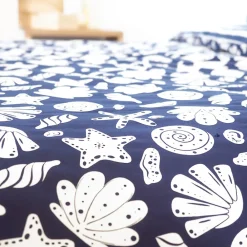 Linnea Parure de lit 260x240 cm coton BCI adouci CAPRI Bleu 3 pièces* Parure De Lit