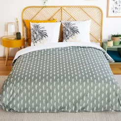 Linnea Parure de lit 260x240 cm coton SOLI vert* Parure De Lit