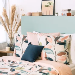 Parure de lit 240x220 cm coton BCI adouci LILA Blanc 3 pièces><noscript><img data-lazyloaded=