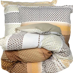 Parure de lit 200x200 cm coton NIAGARA marron Châtaigne 3 pièces>Linnea Online