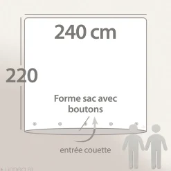 Parure de lit 240x220 cm coton KENT Multicolore><noscript><img width=