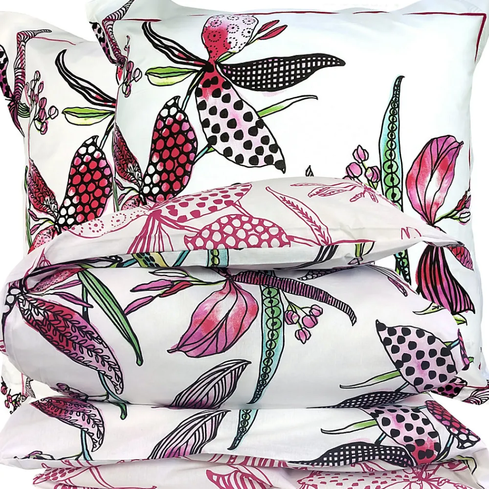 Parure de lit 260x240 cm coton PÉNÉLOPE Rose 3 pièces>Linnea New