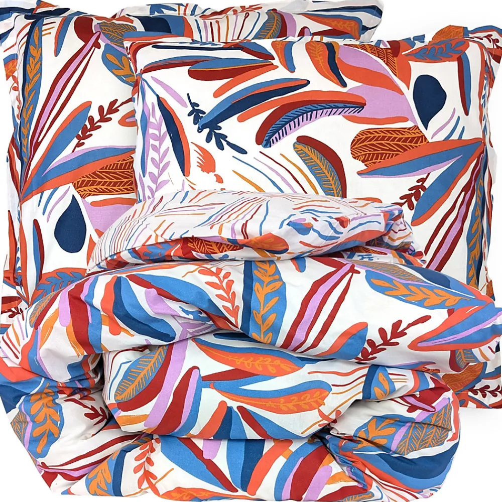 Parure de lit 140x200 cm coton PERROQUET multicolore Salsa 2 pièces>Linnea Sale