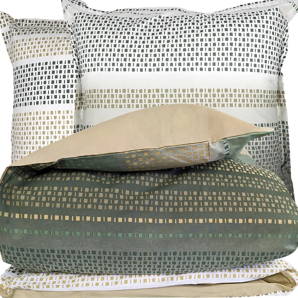 Parure de lit 280x240 cm coton NIAGARA vert Kaki 3 pièces>Linnea Hot