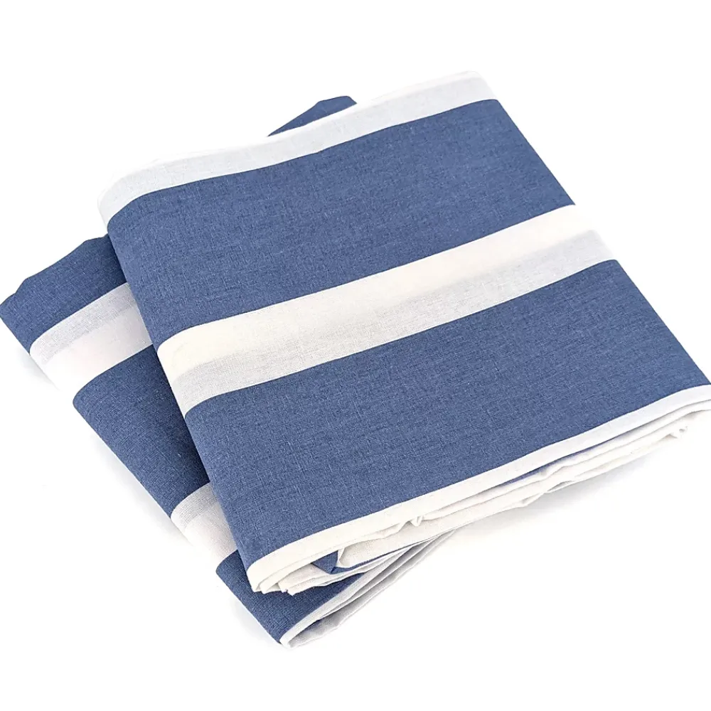 Linnea Parure de lit 240x220 cm coton BCI adouci STRIPES Bleu 3 pièces* Parure De Lit