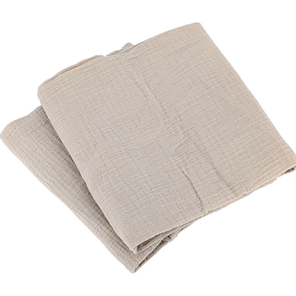 Parure de lit 260x240 cm double gaze de coton GAZGAZ beige Galet>Linnea Hot