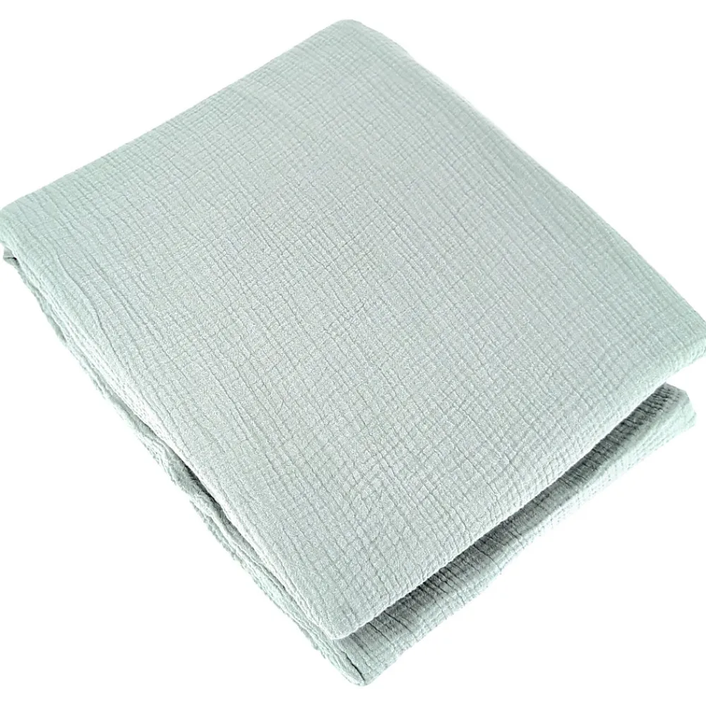 Parure de lit 240x220 cm double gaze de coton GAZGAZ vert amande 3 pièces>Linnea Best