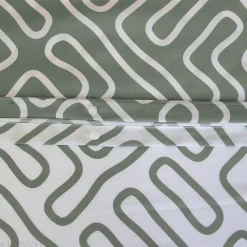 Linnea Parure de lit 140x200 cm en microfibre PARCHEMIN vert motif graphique 2 pièces* Parure De Lit