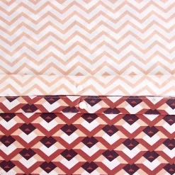 Linnea Parure de lit 140x200 cm en microfibre TIAGOH rouge motif géométrique 2 pièces* Parure De Lit