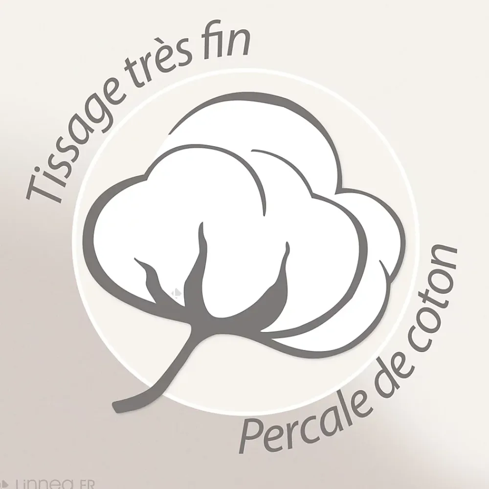 Linnea Parure de lit 280x240 cm et taie 50x70 cm percale MANOIR gris Ardoise* Parure De Lit