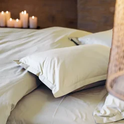 Linnea Parure de lit 280x240 cm et taie 50x70 cm percale MANOIR blanc Naturel* Parure De Lit