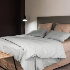 Linnea Parure de lit 280x240 cm et 50x70 cm coton lavé PALACE blanc neige 3 pièces* Parure De Lit