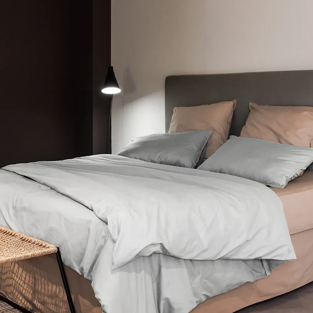 Linnea Parure de lit 280x240 cm et 50x70 cm coton lavé PALACE blanc neige 3 pièces* Parure De Lit