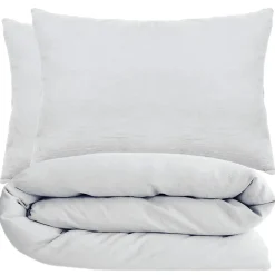 Linnea Parure de lit 280x240 cm et 50x70 cm coton lavé PALACE blanc neige 3 pièces* Parure De Lit